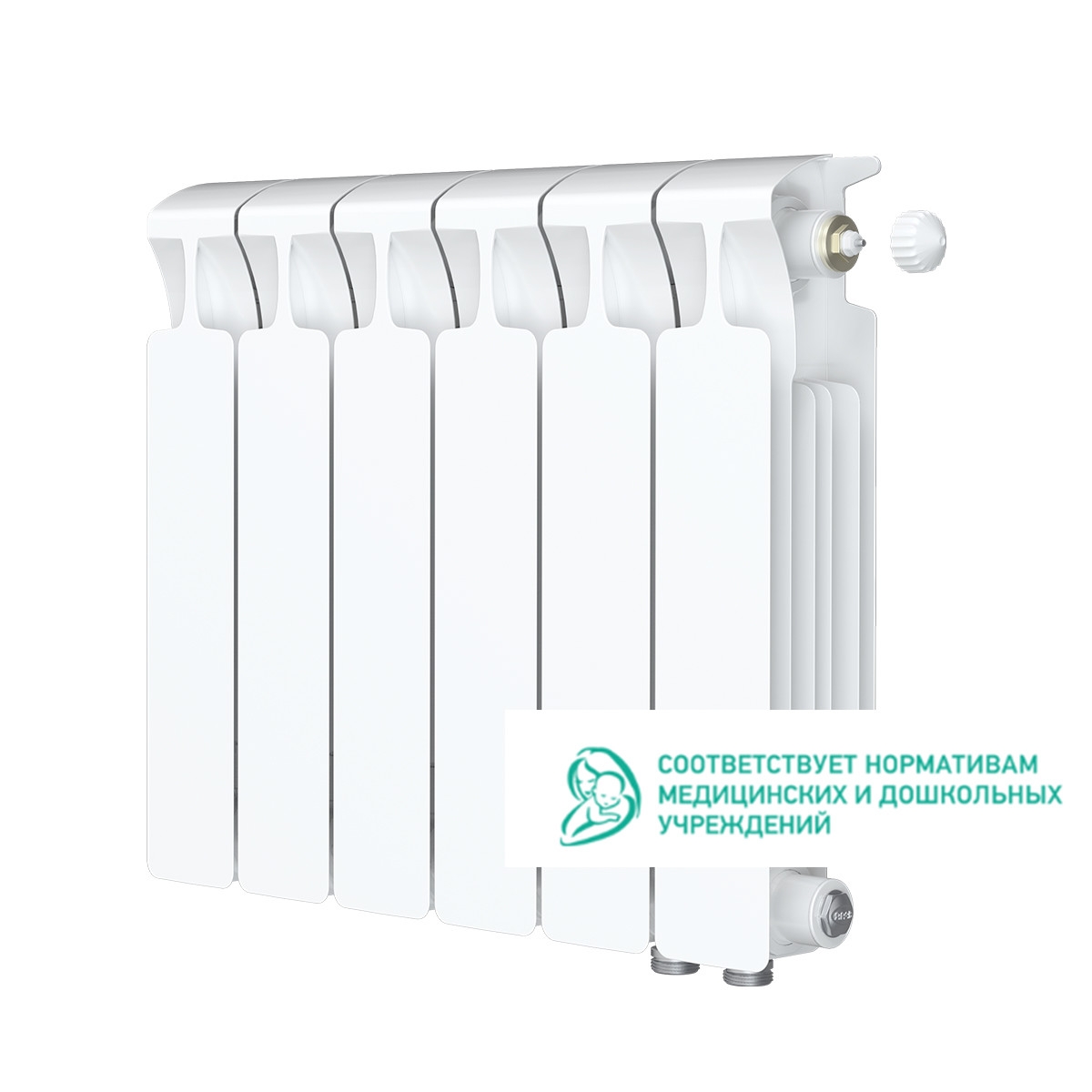 Биметаллический радиатор Rifar Monolit 300 Ventil - 6 секций