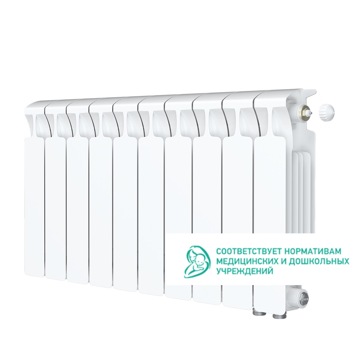 Биметаллический радиатор Rifar Monolit 300 Ventil - 10 секций