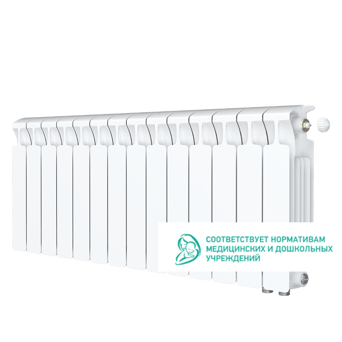 Биметаллический радиатор Rifar Monolit 300 Ventil - 14 секций