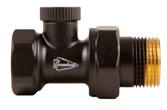 Клапан Arrowhead Element запорный радиаторный прямой Ду15 чёрный